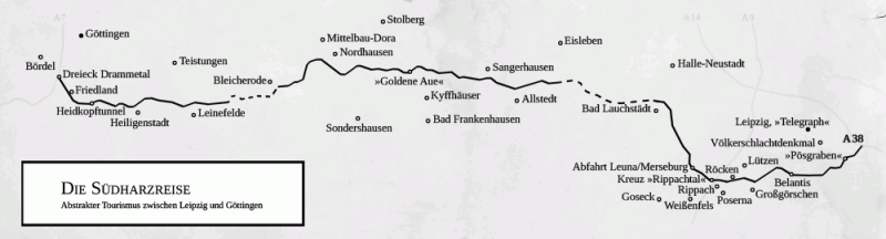 A38 Streckenkarte - Frank Fischers Südharzreise