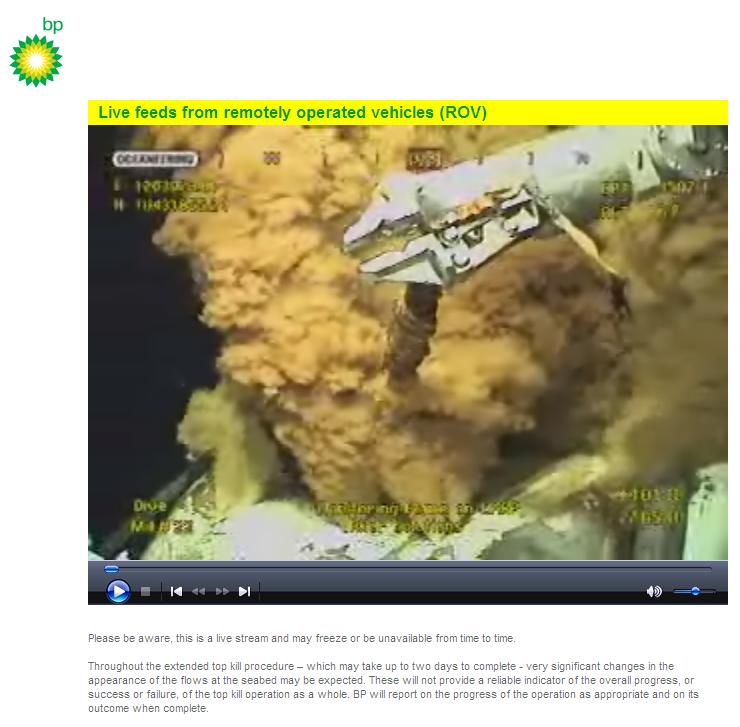 Screenshot Livestream von BP